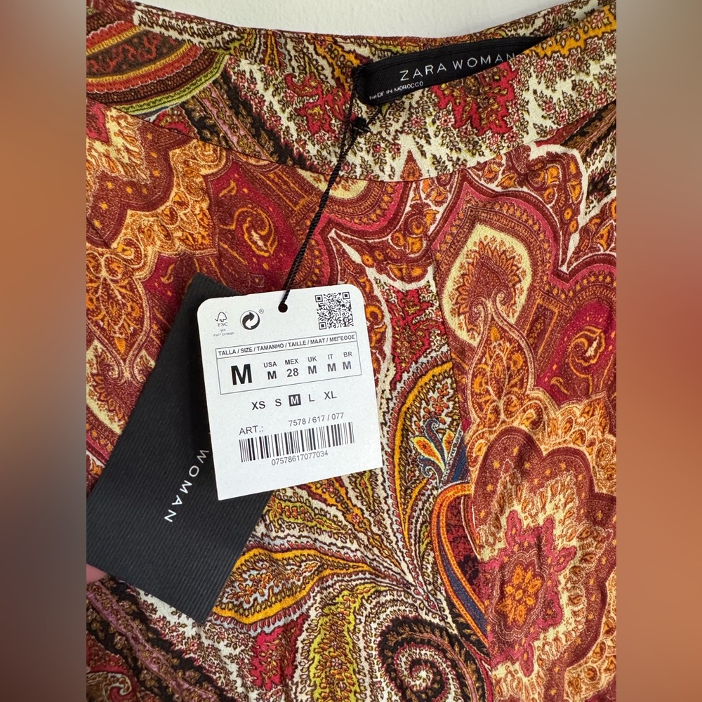 ZARA Paisley Wide-Leg Pants NWT ✨ - Picture 5 of 7